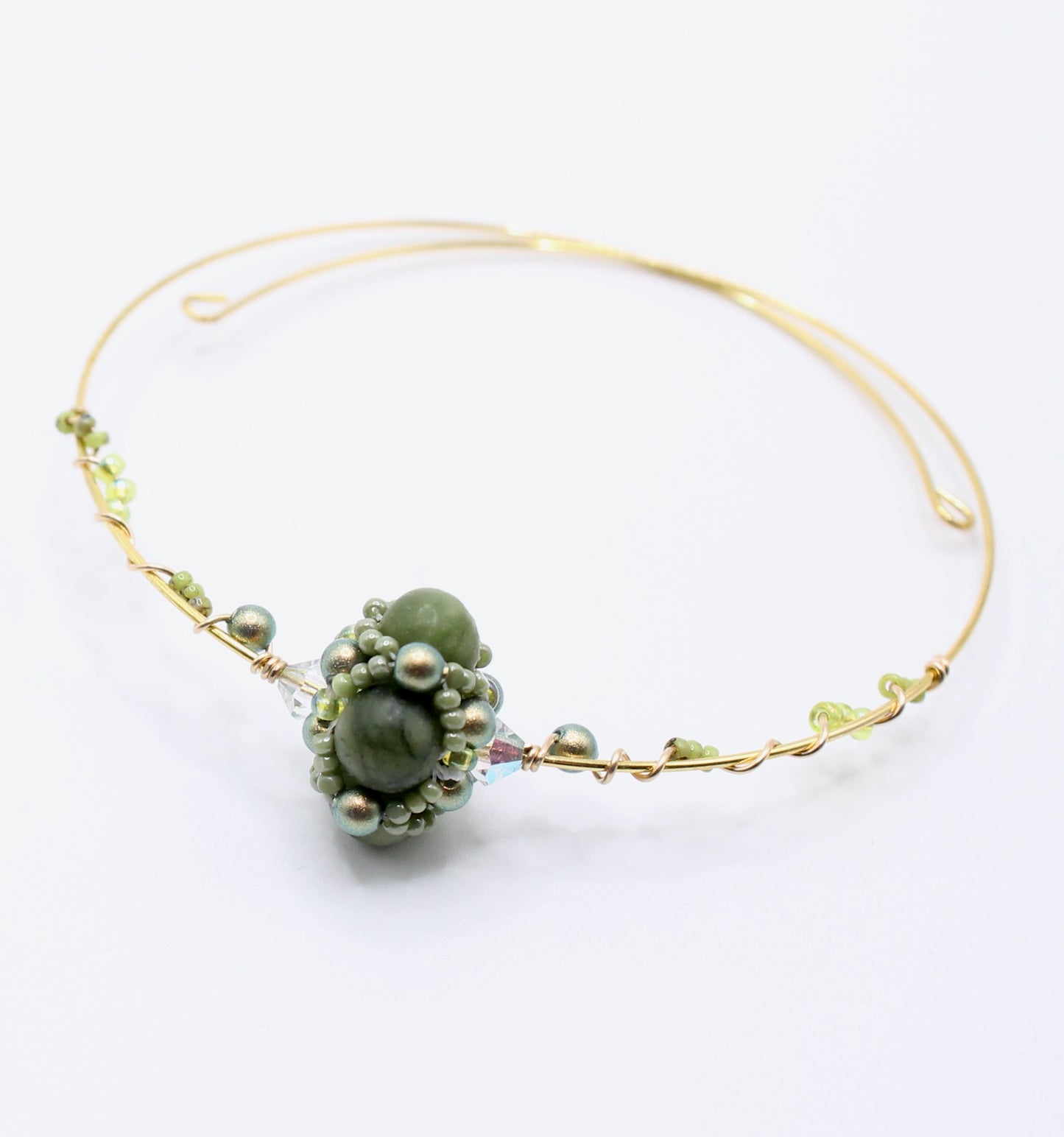 Connemara (Irish Marble) Wire-Wrapped Bracelet