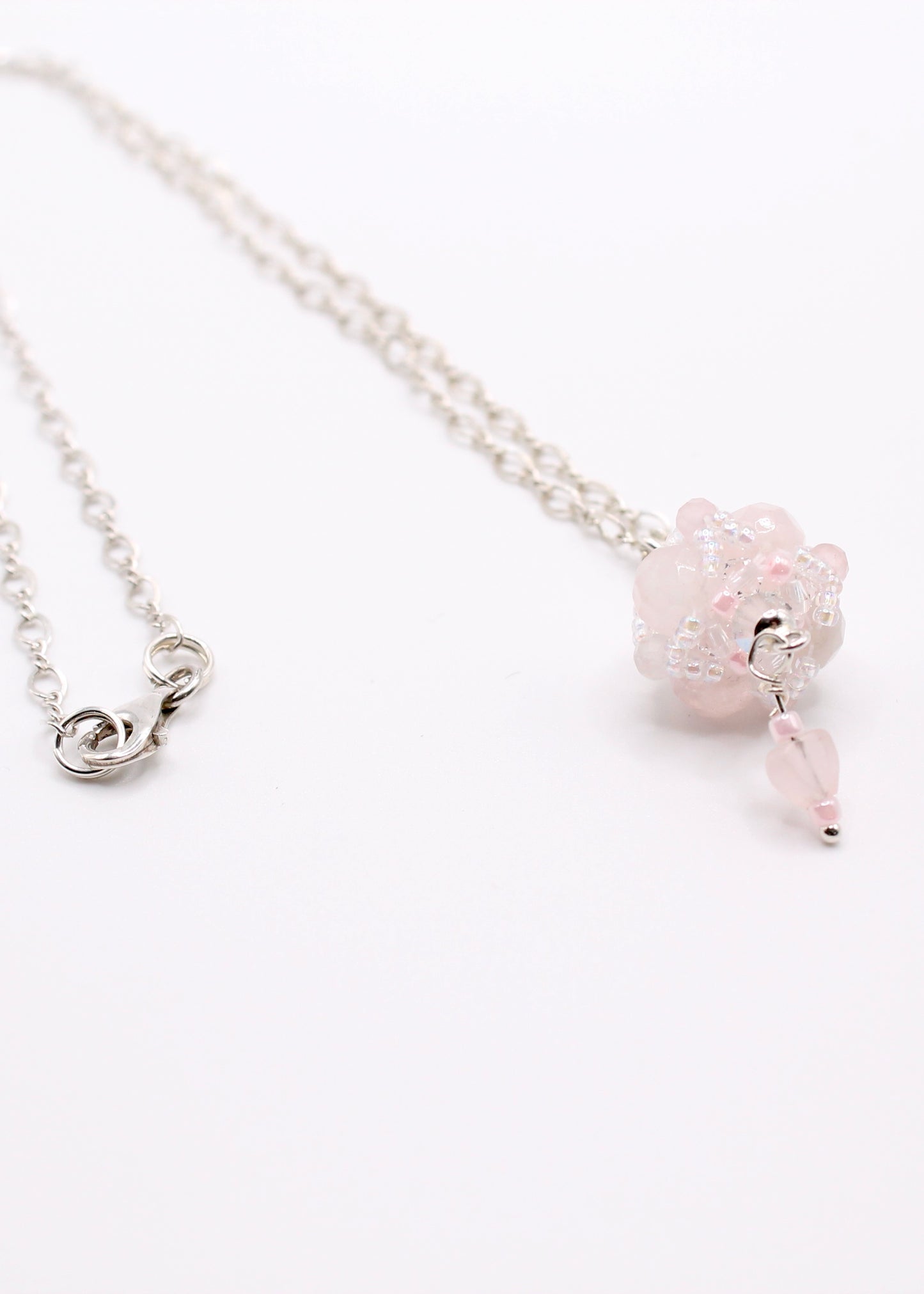 Rose Quartz Silver Necklace