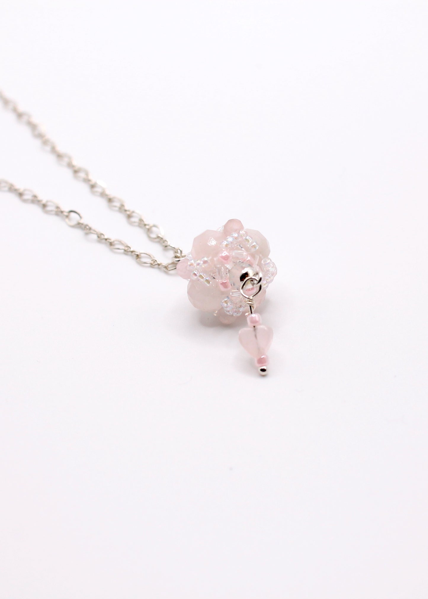 Rose Quartz Silver Necklace