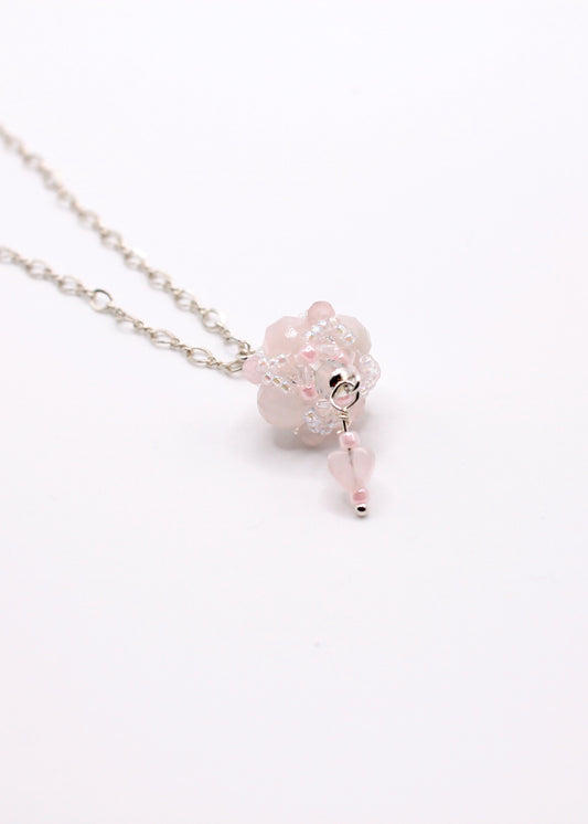 Rose Quartz Silver Necklace