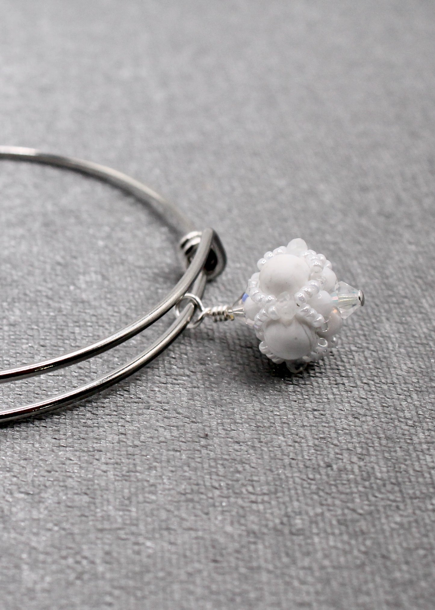White Sobriety Bangle Bracelet (Alcoholics Anonymous)