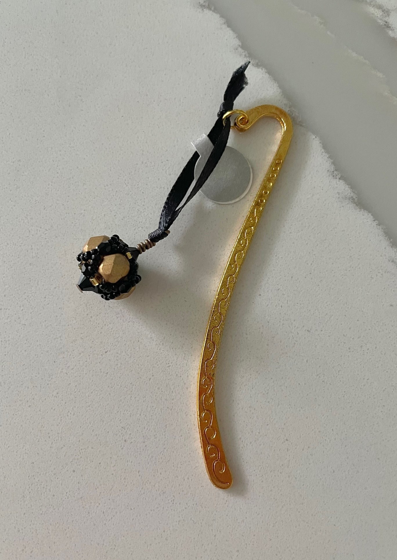 Black and Gold Hand beaded Tigress Bangle Bookmark by Mango Fish Inc.