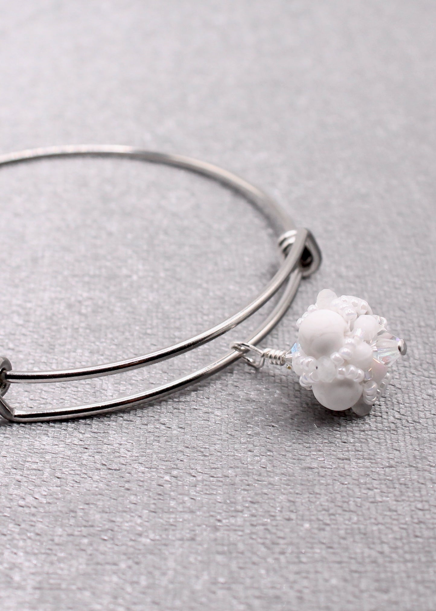 White Sobriety Bangle Bracelet (Alcoholics Anonymous)