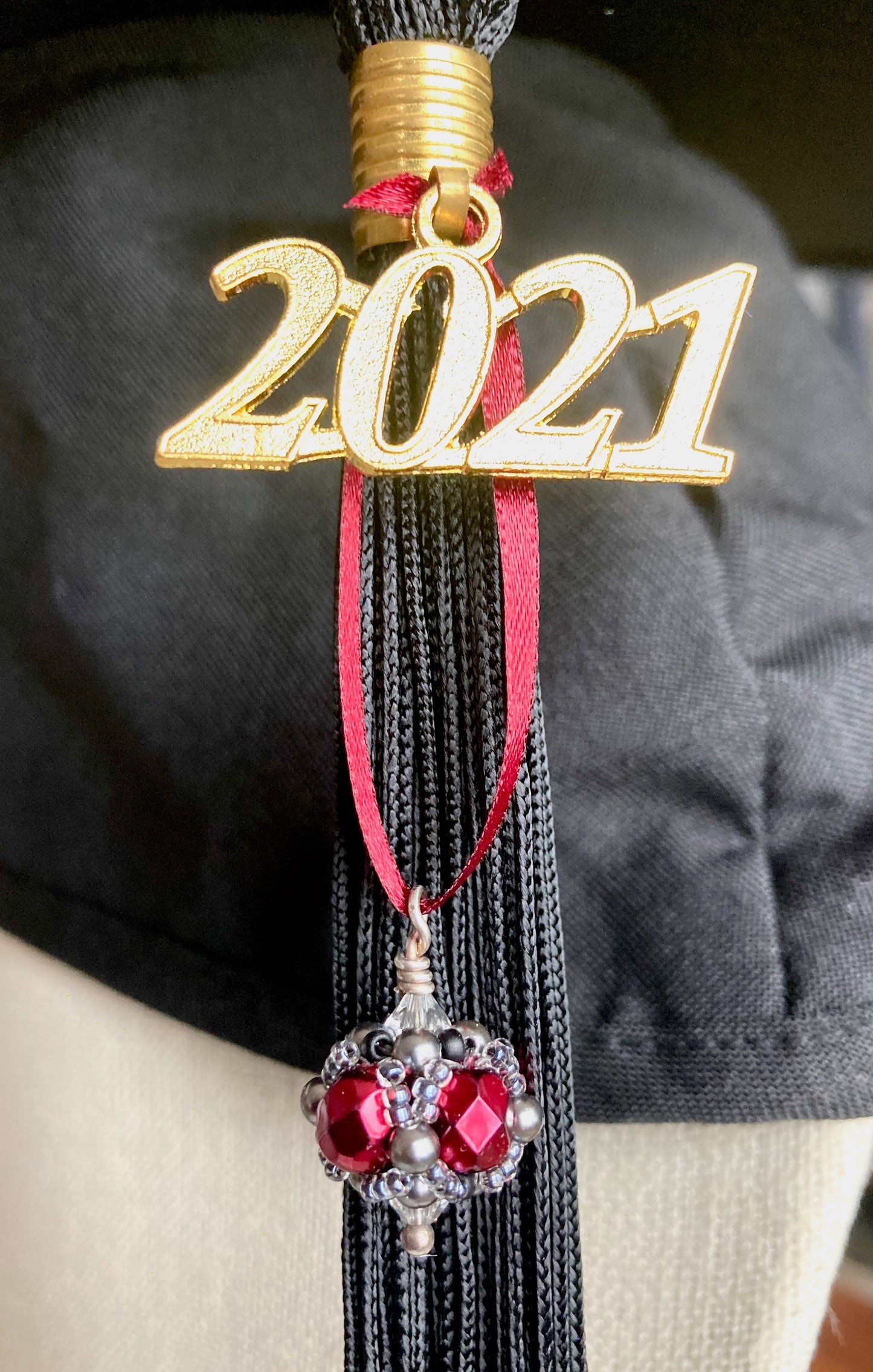 Harvard University - Graduation Cap Beaded Tassel Charm