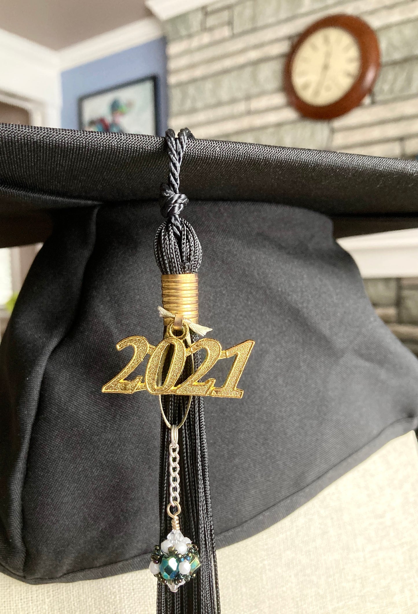 Deerfield Academy - Graduation Cap Beaded Tassel Charm