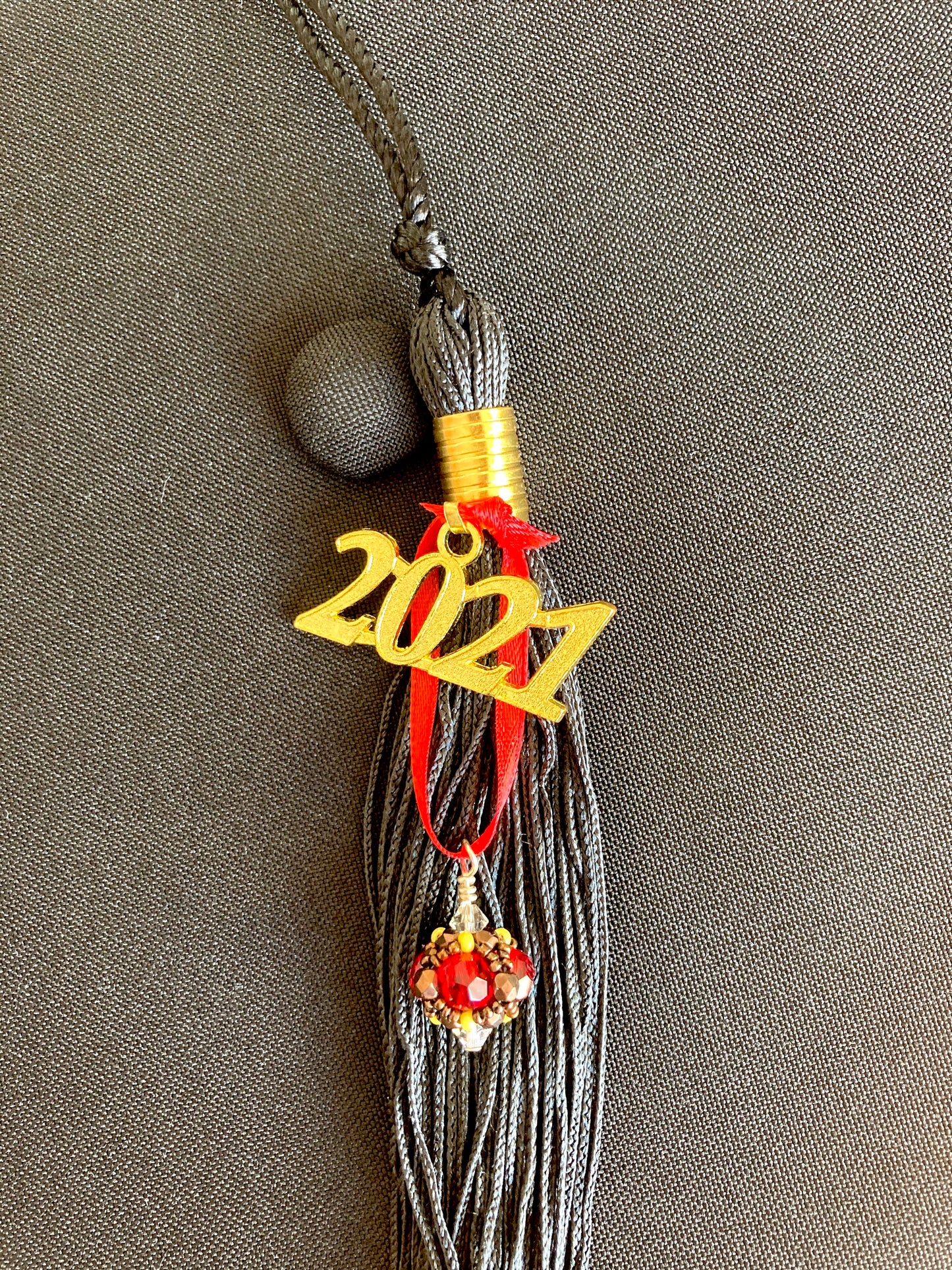 Brown University - Graduation Cap Beaded Tassel Charm