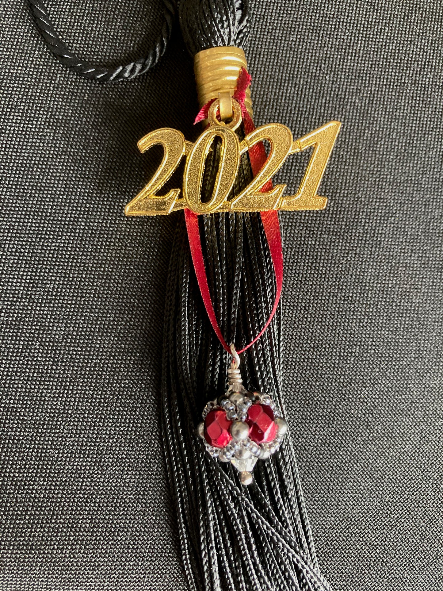Harvard University - Graduation Cap Beaded Tassel Charm