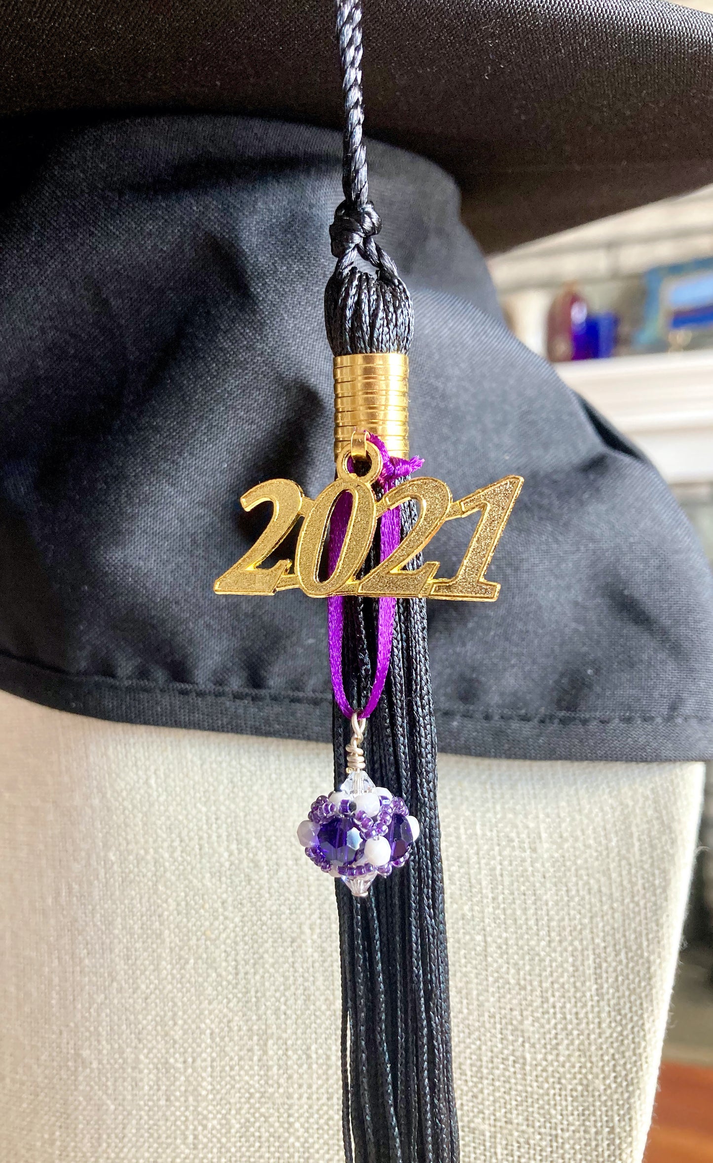 College of the Holy Cross - Graduation Cap Beaded Tassel Charm