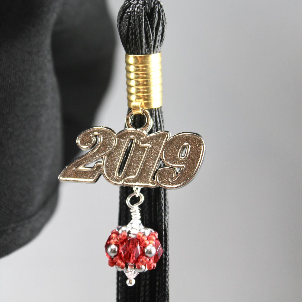 Easthampton High School - Graduation Cap Beaded Tassel Charm