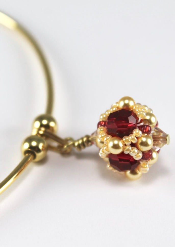 Garnet & Gold Beaded Bracelet (Chi Omega Sorority)