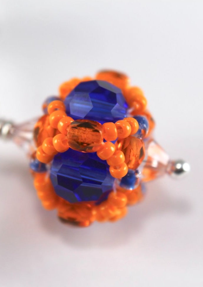 Orange & Purple Beaded Bangle Bracelet (Danbury High School)