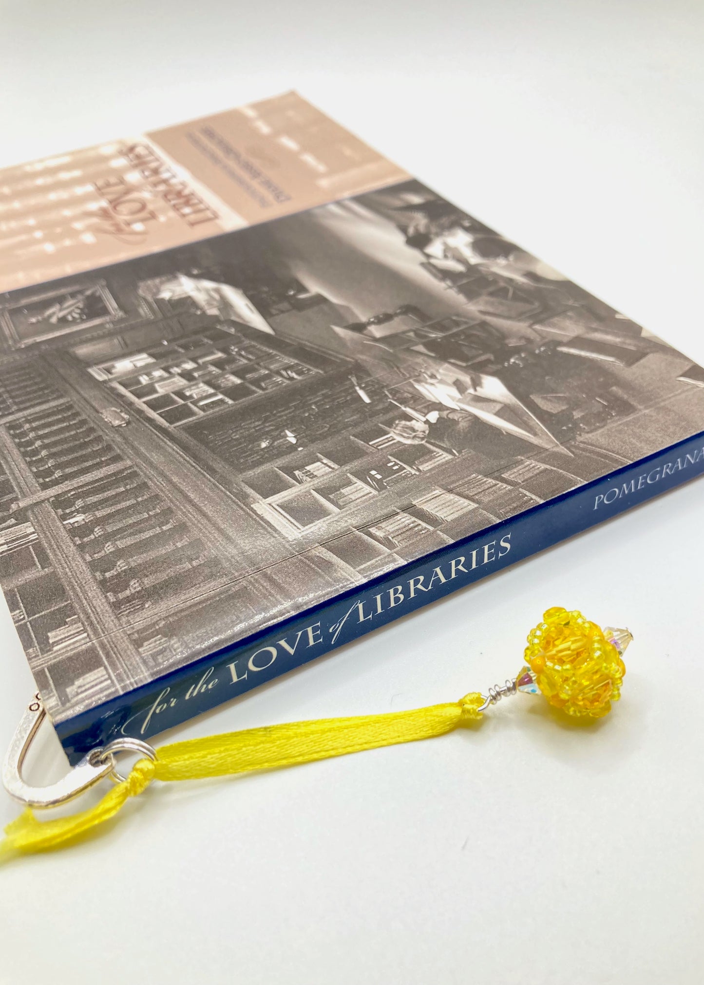 Lemon Yellow Beaded Bookmark -- Gifts for Book Lovers and Librarians