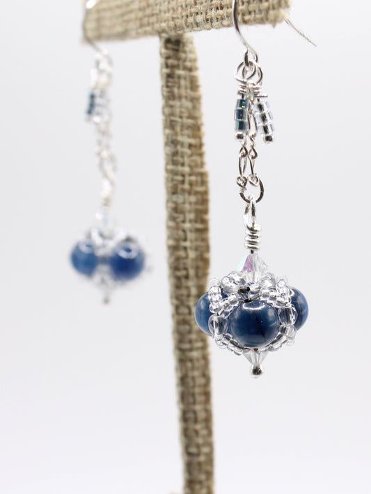 Kyanite Silver Chain Earrings