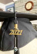Load image into Gallery viewer, Deerfield Academy Gifts -- Handcrafted Crystal &amp; Glass Proud of U.™ Tassel Charm
