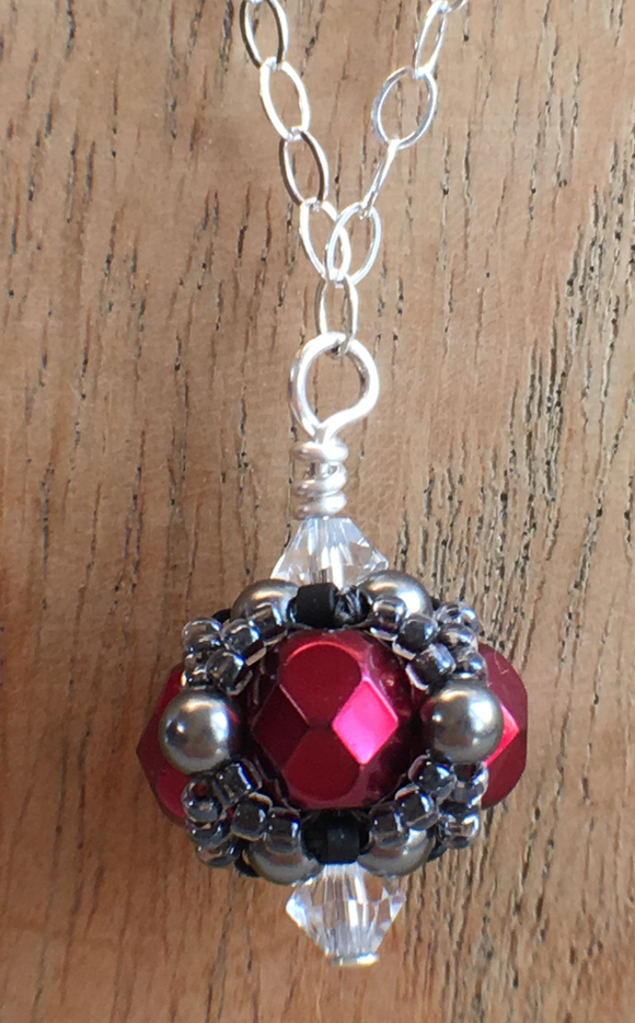 Crimson Beaded Necklace (Harvard University)