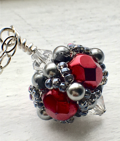 Crimson Beaded Necklace (Harvard University)
