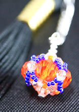Load image into Gallery viewer, Clemson University Gifts -- Handcrafted Crystal &amp; Glass Proud of U.™ Graduation Cap Tassel Charm
