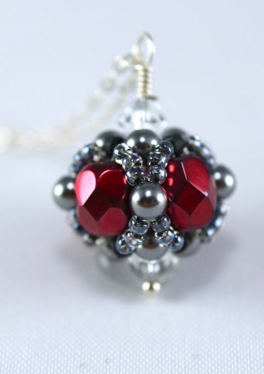 Crimson Beaded Necklace (Harvard University)