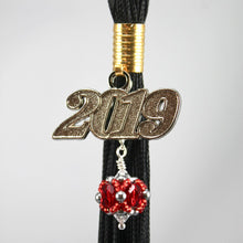 Load image into Gallery viewer, Easthampton High School Gifts -- Handcrafted Crystal &amp; Glass Proud of U.™ Tassel Charm
