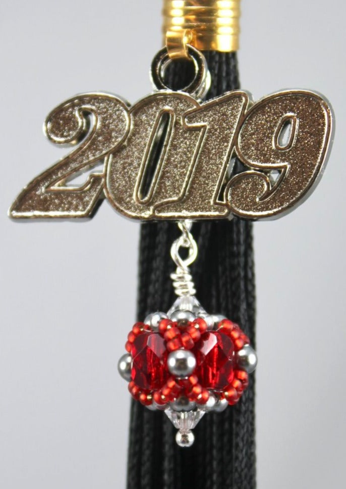 Easthampton High School Gifts -- Handcrafted Crystal & Glass Proud of U.™ Tassel Charm